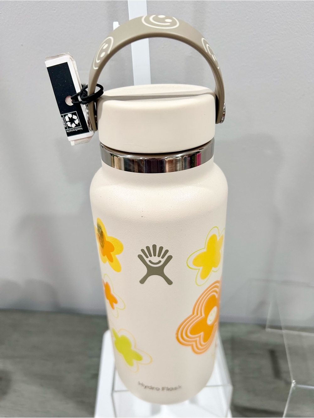 Hydro Flask White Floral Stainless Water Bottle